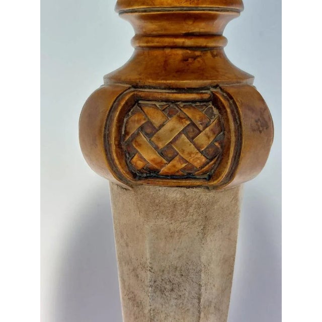 Vintage Stone and Brass Table Lamp by Fine Art Lamps, Hialeah, USA For Sale - Image 3 of 11