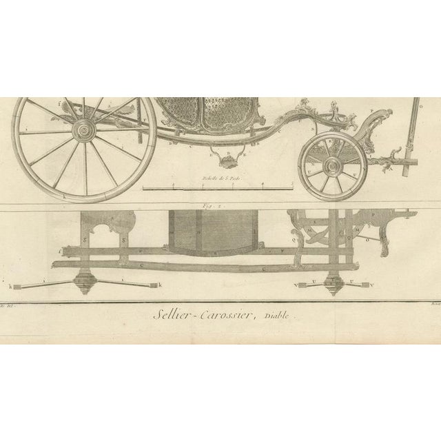 French Rococo Berlin & Diable Carriage Engravings, 1771, Set of 2 For Sale - Image 11 of 13