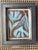 A whimsical and modern botanical in terrific colors on paper, signed on recto, in new custom solid wood Italian metallic...