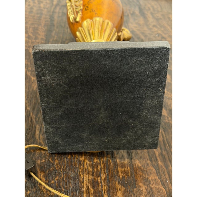 Wood Vintage Neoclassical Swan-Handle Urn Table Lamp With Original Shade For Sale - Image 7 of 10