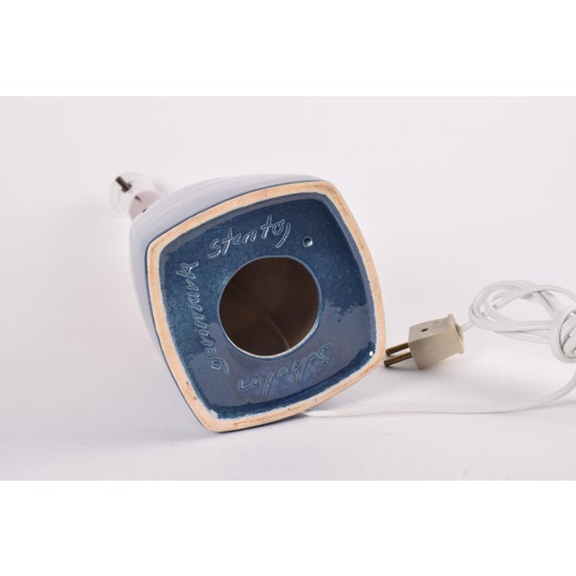 Modern Danish Table Lamp with Blue Brown Glaze from Søholm Stentøj, 1960s For Sale - Image 11 of 12