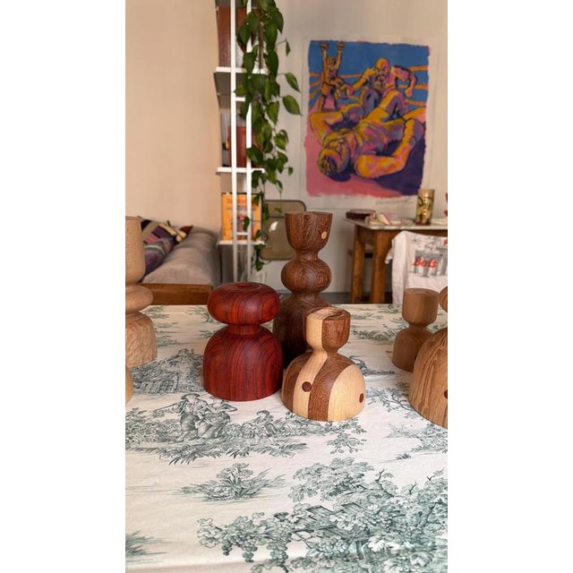 Padauk Candlestick 9 by Romain Des Bois For Sale - Image 6 of 8
