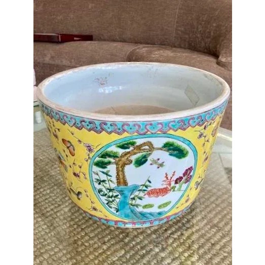 1950s Asian Yellow Glazed Cache Pot For Sale - Image 5 of 10