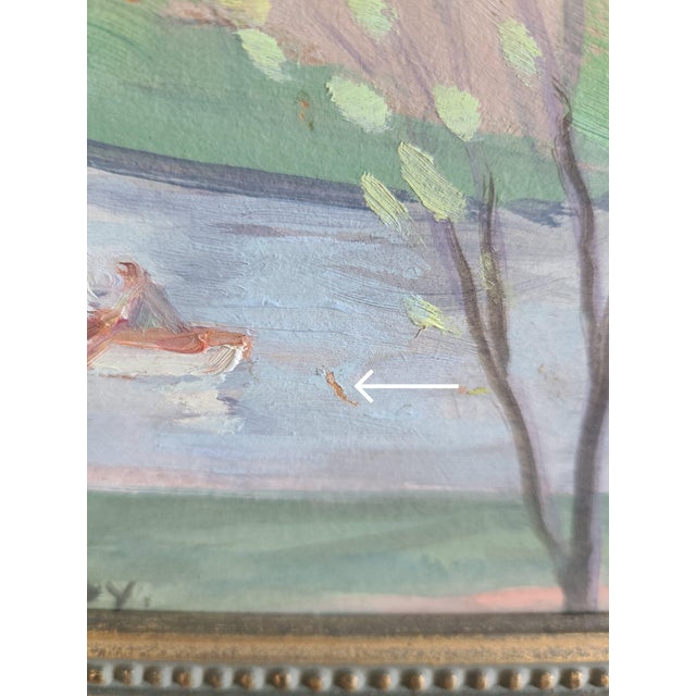 Lester George Hornby 1940's Oil Painting Boston Public Garden Cityscape For Sale - Image 17 of 18