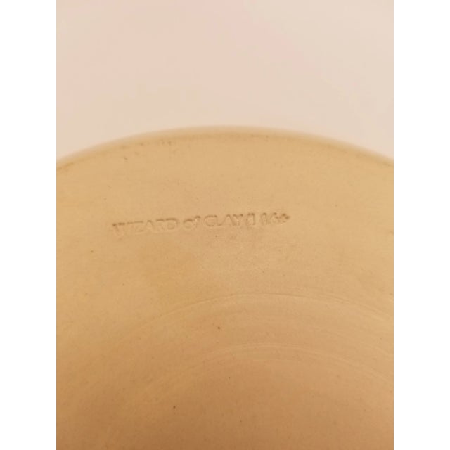 1980s Handcrafted Sun Inspired Ceramic Bowl by Wizard of Clay For Sale - Image 4 of 5
