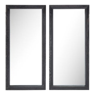 1970s Mid-Century Modern Cerused Oak Wall Mirrors - A Pair For Sale
