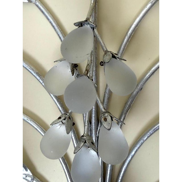 Metal Italian Florentine Silver Leaf Wall Lights, 1970s, Set of 2 For Sale - Image 7 of 13