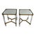 Pair of Acrylic (Lucite) and Brass Side Tables For Sale