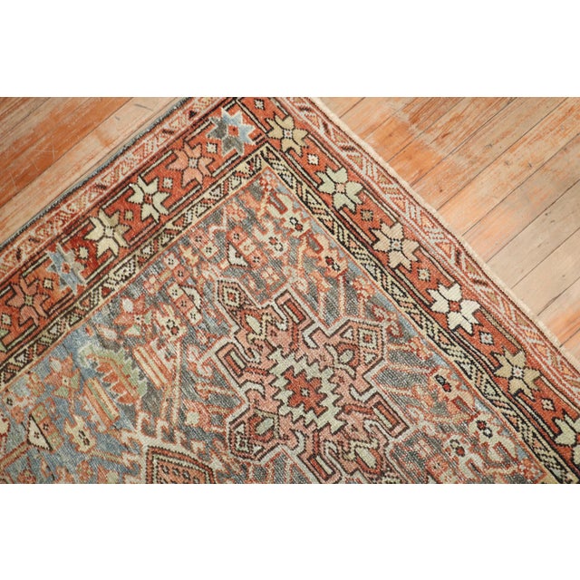 Persian Antique Zabihi Collection Persian Heriz Small Square Rug - 3'6" x 3'11" For Sale - Image 3 of 10