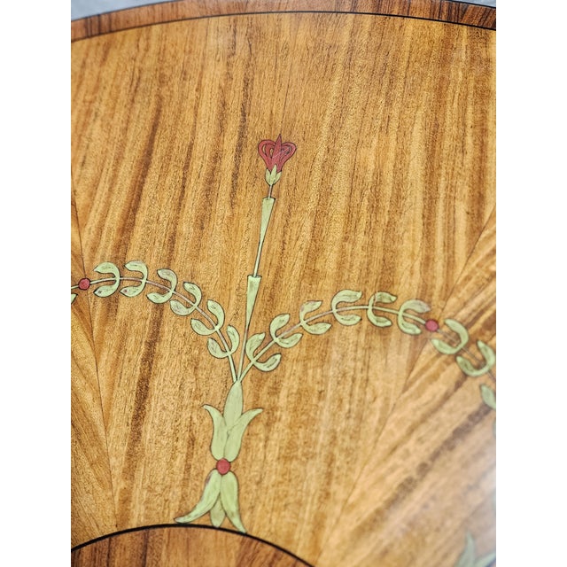Vintage Maitland-Smith Adam Style Handpainted Demi-Lune Console Table For Sale - Image 13 of 17