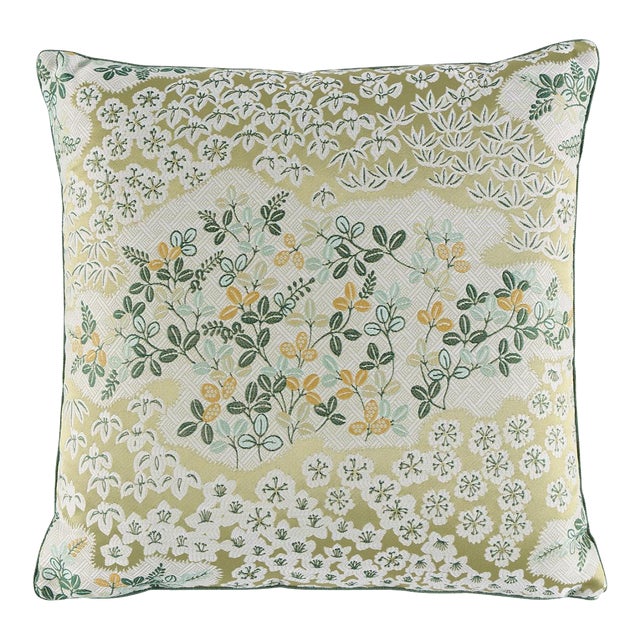 Schumacher Lorene Pillow In Leaf For Sale