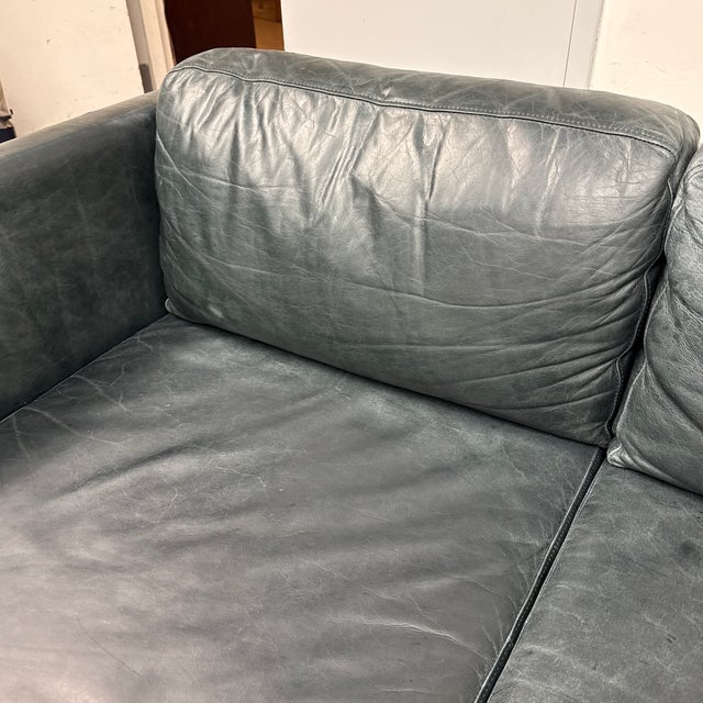 West Elm Brooklyn Leather Sofa For Sale - Image 11 of 12
