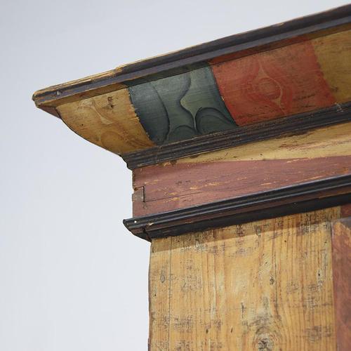 Rustic Farmhouse Folk Art Painted Bridal Cabinet For Sale - Image 10 of 18