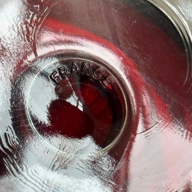Vintage French Luminarc Ruby Red Coupe Glasses — Set of 6 For Sale - Image 11 of 11