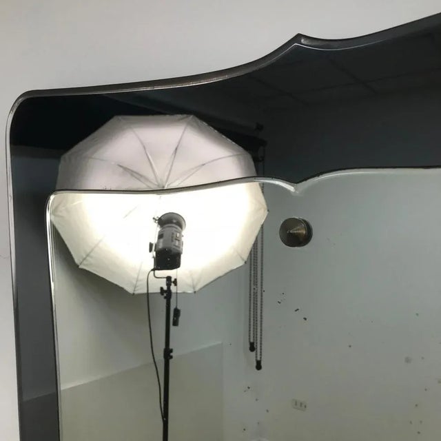 Silver Mid-Century Italian Wall Mirror, 1950s For Sale - Image 8 of 14