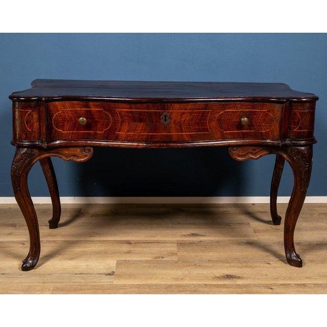 Brown Emilian-Ferrarese Console Table in Walnut Burl, Italy, 18th Century For Sale - Image 8 of 8