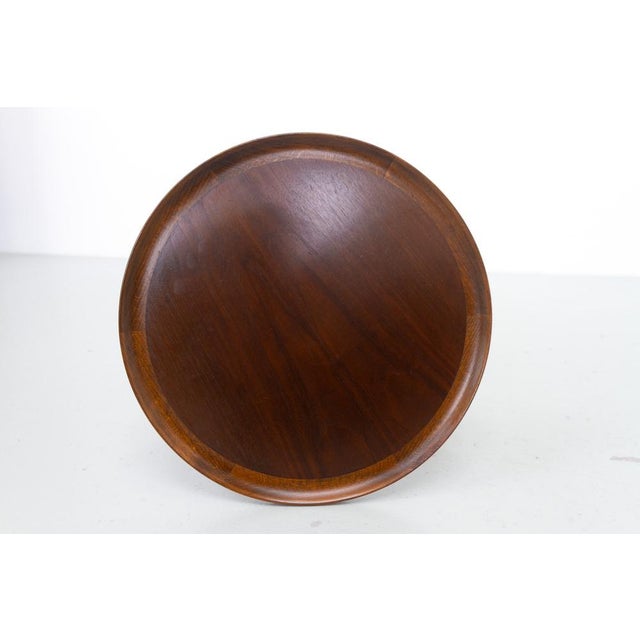 Round Danish Side Table in Oak and Walnut by Anton Kildeberg, 1960s For Sale - Image 10 of 17