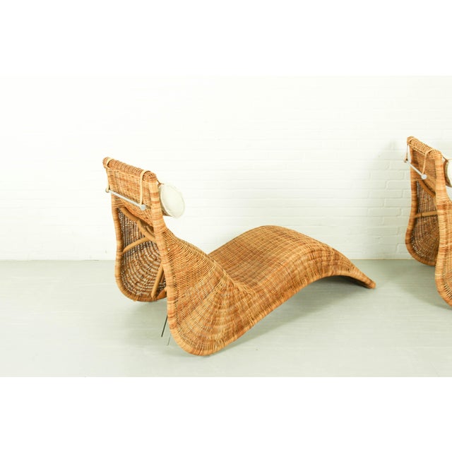 Wood Karlskrona Rattan Lounge Chairs by Karl Malvall from Ikea, 1998, Set of 2 For Sale - Image 7 of 11