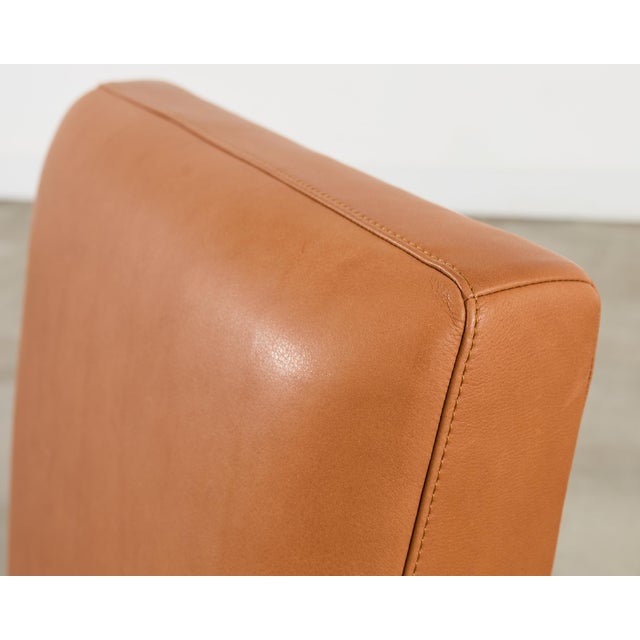 Brown Ralph Lauren Italian Leather Mahogany Dalton Dining Chair For Sale - Image 8 of 17