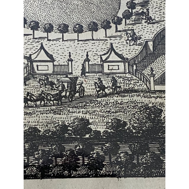 Black 18th Century Engraving "Birdseye View of New Parke in Surrey" C.1724 For Sale - Image 8 of 12
