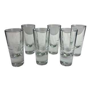 1960s Italian Blown Shot Glasses Set of 6 Borgonovo Carlo Moretti Style For Sale