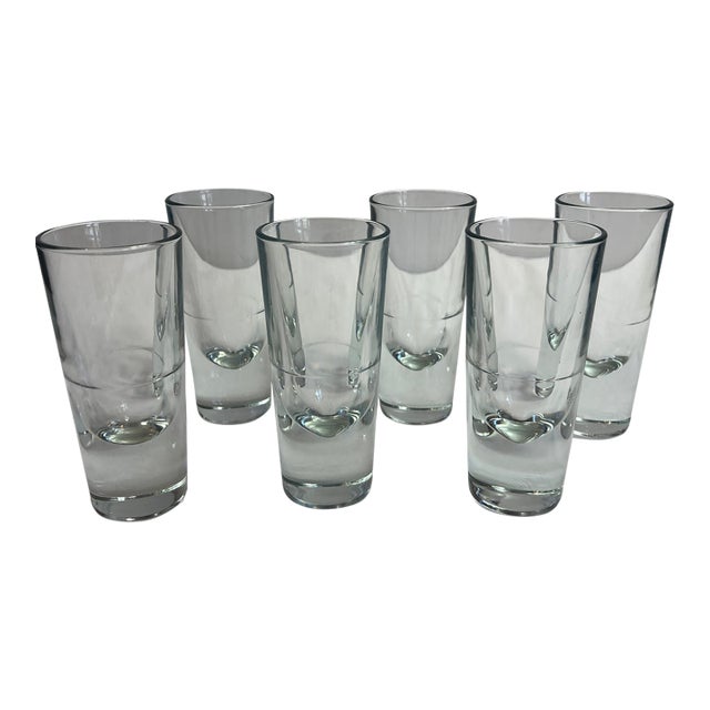1960s Italian Blown Shot Glasses Set of 6 Borgonovo Carlo Moretti Style For Sale