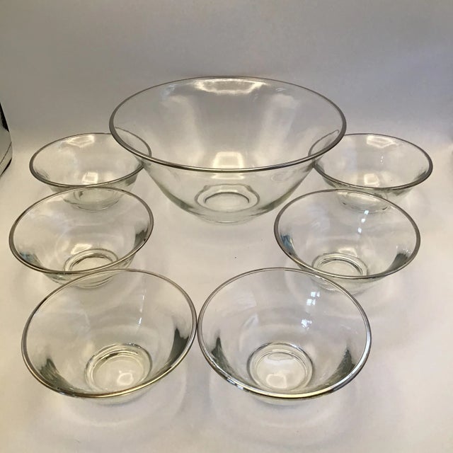 Platinum Rim Noritake Salad Bowl Set- Set of 7 For Sale - Image 12 of 13