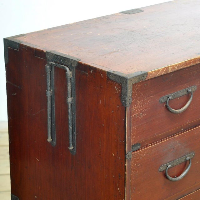 Brown Japanese Tansu Chest of Drawers, 1870 For Sale - Image 8 of 16