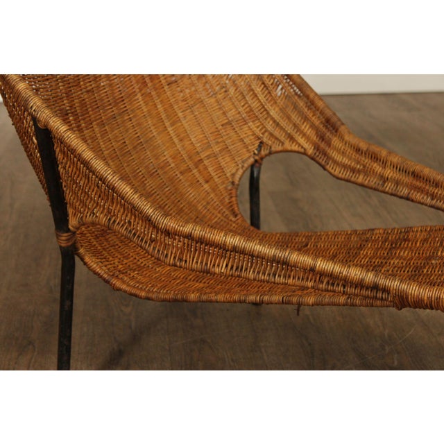 Brown Francis Mair Attributed Mid Century Modern Wicker Lounge Chair For Sale - Image 8 of 18
