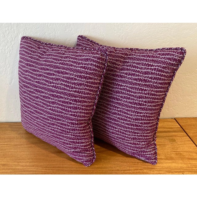 Unused, mint condition pillows sporting an energized design. The fabric was chosen from a collection of MCM vintage,...