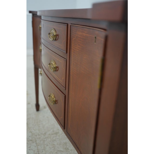 1980s Biggs Mahogany Serpentine Front Sideboard Server For Sale - Image 16 of 18