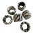 Late 20th Century Striped Leather Napkin Rings For Sale
