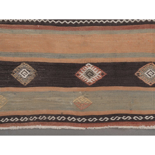 1970s Vintage Handmade Wool Cotton Beige Area Rug For Sale - Image 10 of 11