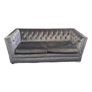 Mitchell Gold + Bob Williams Fiona Superluxe Queen Sleeper Sofa in Blue/Gray/Silver Velvet For Sale