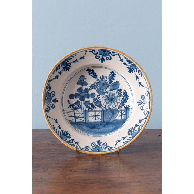 18th Century Dutch Delftware Blue and White Floral Plates, Set of 4 For Sale - Image 5 of 18