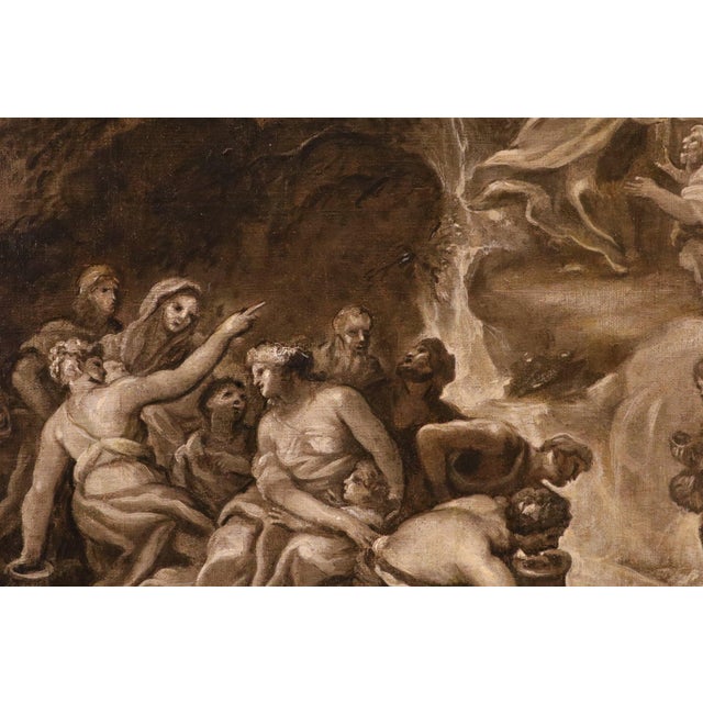 Roman School Artist, Moses Makes Water Flow from the Rocks, 1600s, Oil on Canvas For Sale - Image 9 of 16
