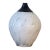 Small Studio Pottery Bud Vase, White Crackle Glaze With Black Neck For Sale