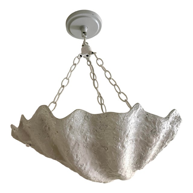 Serge Roche Style Plaster Shell Chandelier For Sale