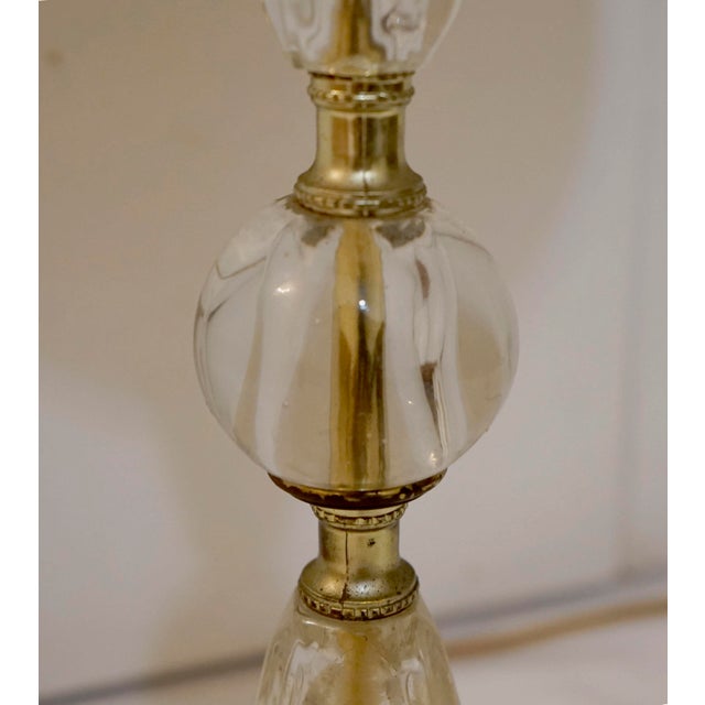 Mid 20th Century Mid 20th Century Italian Stacked Vintage Crystal Lamp With Marble Base For Sale - Image 5 of 12