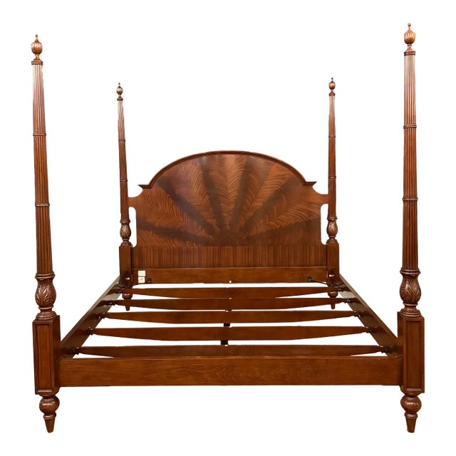 Traditional King Size Mahogany Poster Bed by Leighton Hall - Showroom Sample For Sale