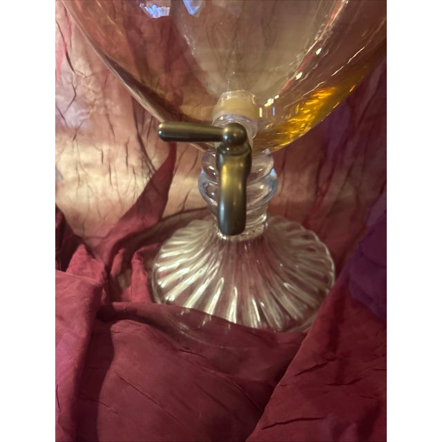 Gorgeous 1950s hand blown beverage dispenser from the Empoli region of Tuscany Italy. This luxury, special occasion item...