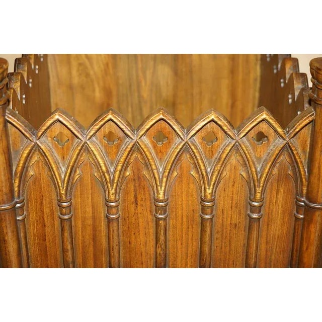 Large Gothic Revival Hand Carved Wooden Planters, Set of 2 For Sale - Image 18 of 18
