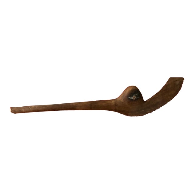 Hand-Carved Fijian "Gata" Snake War Club – 18" Sculptural Polynesian Folk Art For Sale