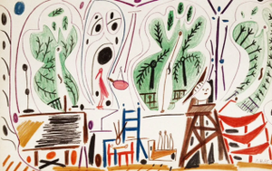 1990s Picasso Sketchbook Carnet De La Californie Print # 1 Dated 8/11/1955