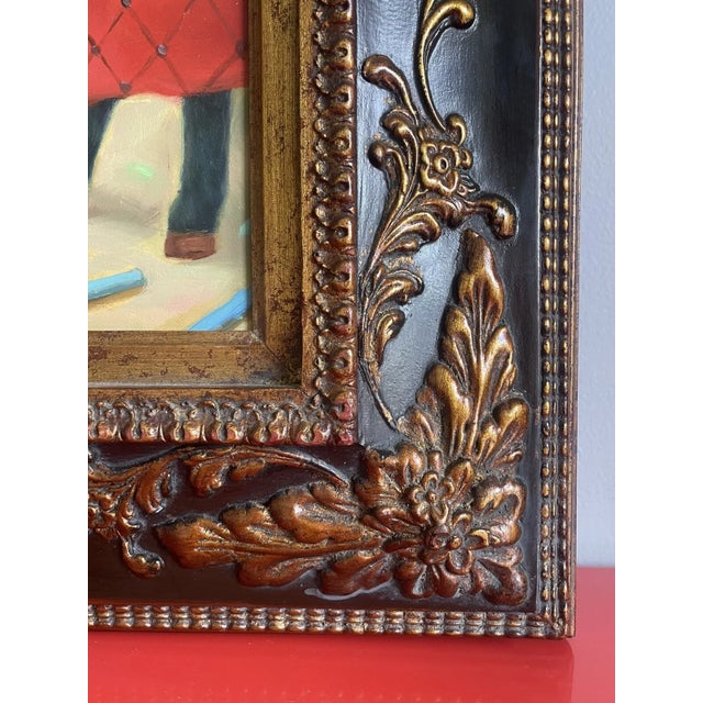 After Fernando Botero “Lefty & Gang” Ornately Framed Iconic Canvas Reproduction For Sale In West Palm - Image 6 of 7