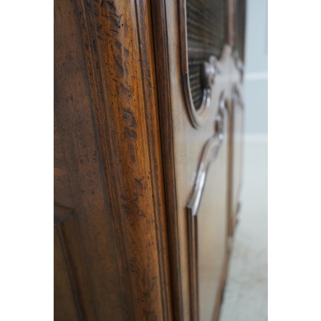 Walnut Country French Two-Door Armoire Wardrobe Cabinet For Sale - Image 16 of 18