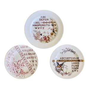 Antique Staffordshire Alphabet Children’s Plates- A Trio