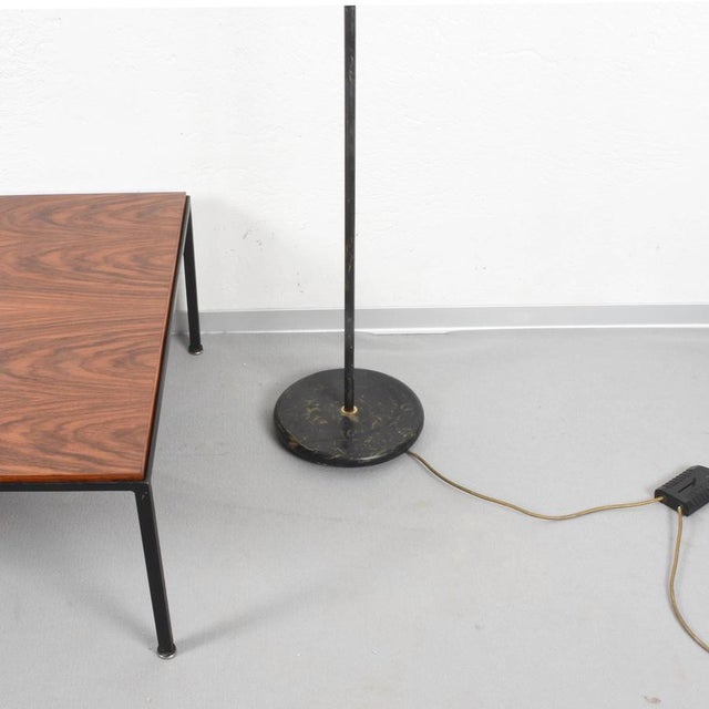 Metal Mid-Century Italian Black Aluminum Tulip Floor Lamp with Gold Finishes, 1970s For Sale - Image 7 of 14