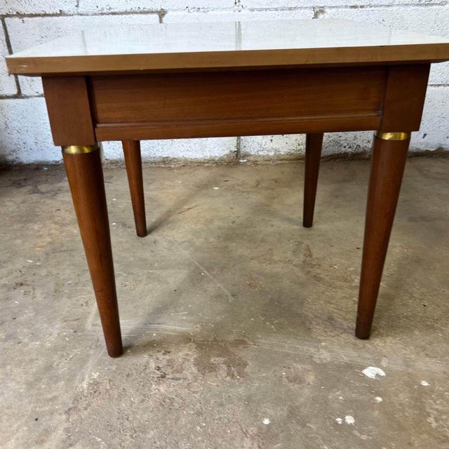 Mid 20th Century Pair of Mid Century. White Top Formica Top Side Tables For Sale - Image 4 of 10