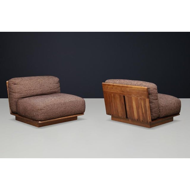 1970s Pianura Lounge Chairs in Walnut by Mario Bellini for Cassina, Italy, 1971, Set of 2 For Sale - Image 5 of 17